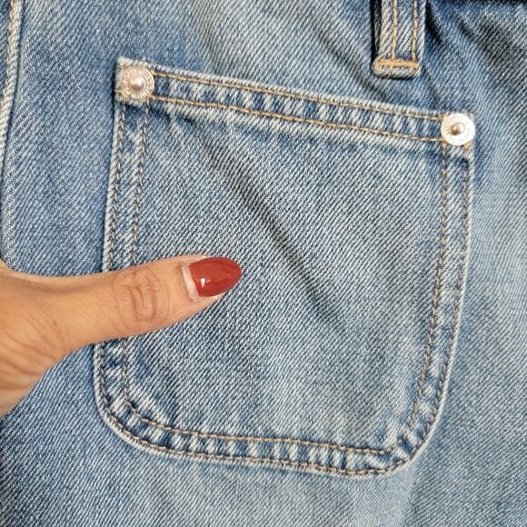 Current/Elliott Blue Cropped Boot Denim Light Wash Patch Pocket Jeans Size 27 - Picture 10 of 10